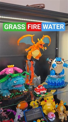 Pick Your Type🔥💧🌿 LEGO Pokemon Collection Display Starter Trio Charizard Blastoise Venusaur #lego
