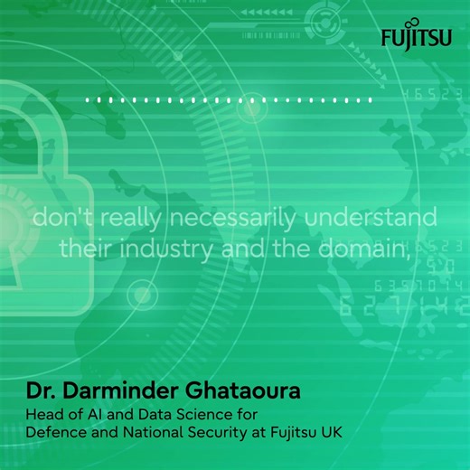 Want to decode the complexities of AI defence? Darminder Ghataoura highlights the need for experimentation and agility in applying AI to real-world problems. Learn more about AI collaboration: https://okt.to/sSkM8K | Fujitsu in the UK & Ireland