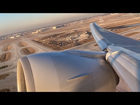 ANA Boeing 777-300ER Powerful Evening Takeoff from Chicago (ORD)