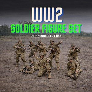 WW2 Soldier STL Bundle – 3D Printable WWII Army Miniatures for Diorama & Tabletop - Etsy