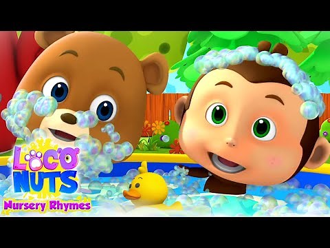 Bath Song | Baby's Bath Time | Nursery Rhymes & Kids Songs with Loco Nuts | Children Song