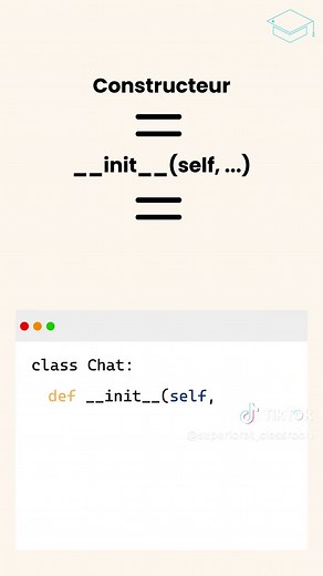 Les classes (#poo) • Partie 1 • le Constructeur INIT Niveau #terminalegenerale #NSI • Intermédiaire en #python et #programmation Moins d'une minute pour tout comprendre !