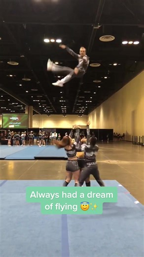 Happiest when flying ✨😇 #baskettoss #cheer #cheerleading #flyer #maleflyer #tglc #topgunallstars #topgunangels