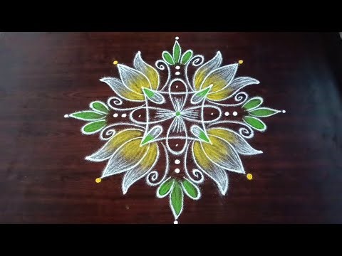 Karthigai madham spl thamarai kolam/Easy flower rangoli/கார்த்திகை பவுர்ணமி தாமரை கோலம்/Latha kolam