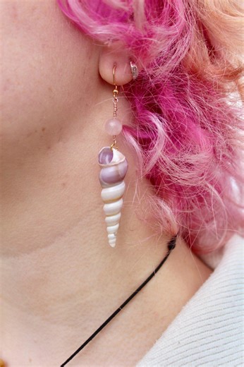 Auger Screw Shell Handmade Earring - Etsy
