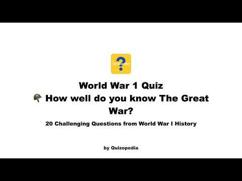 World War 1 Quiz 🪖 | 20 Powerful Questions on The Great War