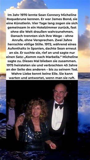 Die unglaubliche Liebesgeschichte von Sean Connery 💖 – 45 Jahre Liebe ohne Eile!