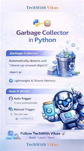 Garbage Collector in Python 🔥 ! #python #garbagecollector #techshorts