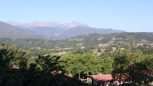 The Apennine mountains landscape in Emilia Romagna, Italy. Panoramic view of the mountains against sky.