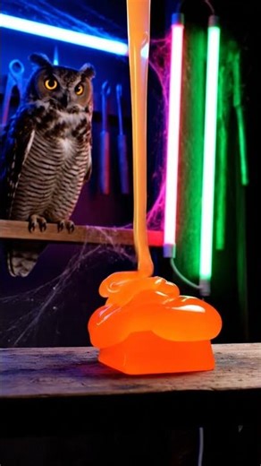 ASMR Owl in Neon Glow | Satisfying Pet Vibes ✨