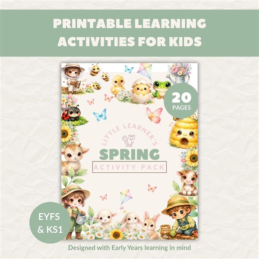 Spring Activity Pack for Kids | EYFS Printable Worksheets | Spring Learning Games | Preschool & KS1 Activities - Etsy