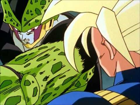 DBZ Kai USSJ Trunks vs Perfect Cell (original Japanese music/English dub) HD