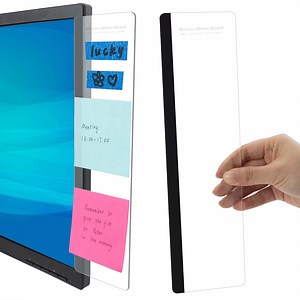 2-Pack Monitor Memo Board Set - Sticky Note Holder Clips for Computer Screen, Office Desk Organizer with Adhesive Backing, Home & Workplace Desktop Accessories for Women & Men