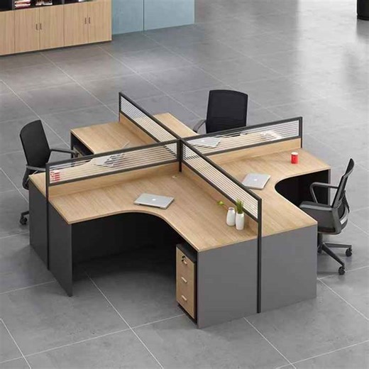 Modern Design Four Person Open Office Cubicle Workstation