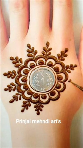 Simple Coin Mehndi Design 😍 | Easy Mehndi Trick #shorts1 Rupee Coin Se Amazing Mehndi Design 🔥