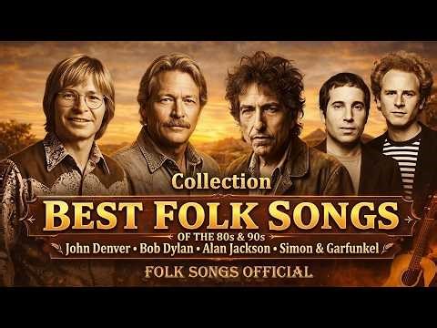 John Denver, Simon & Garfunkel, Alan Jackson, Bob Dylan 🌾 Best Folk Songs of the 80s & 90s
