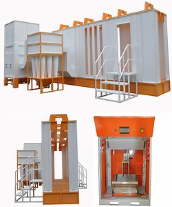 [Hot Item] Quick Color Change Anti-Static Plastic Automatic Powder Coating Spray Cyclone Booth Powder Recovery