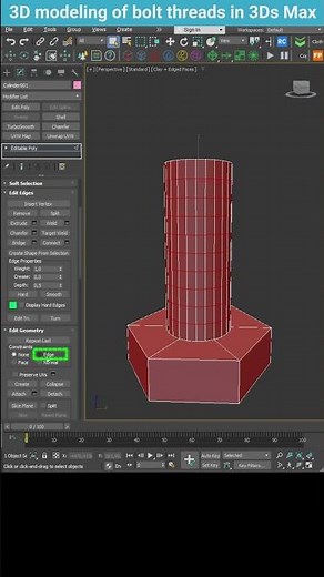 Modeling a Bolt Thread in 3ds Max | Quick & Easy Method #shorts #3dsmax #modeling