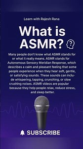 What Is ASMR? What Does ASMR Stand For? Easy Explanation for Beginners #asmr #shorts #english
