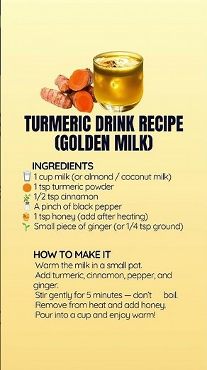 Turmeric Drink Recipe - Golden Milk