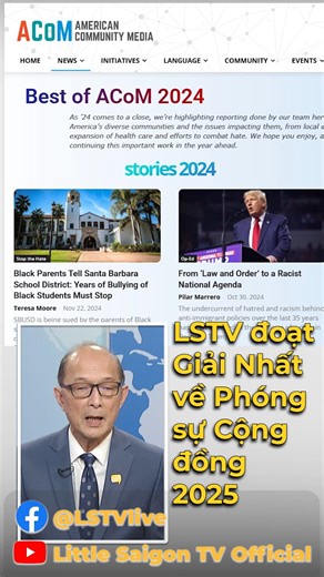 5.4K views · 32 reactions | LSTV đoạt Giải Nhất về Phóng sự Cộng đồng 2025 | Little Saigon TV - Tin Tức | Facebook