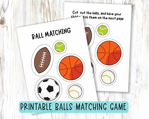 Ball Matching Game for Preschool Sports Balls Kids Printable File Folder Game Learn Colors and Shapes Toddler Busy Book or Summer Activity - Etsy
