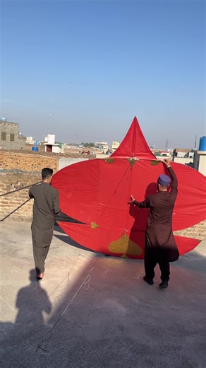 Traditional Heart Kite Preparation on Rooftop