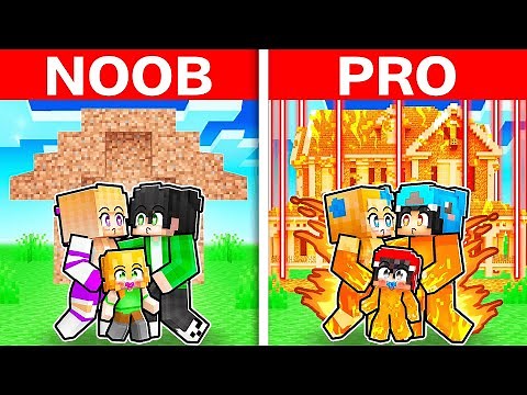 Having a NOOB vs PRO ELEMENTAL Family In Minecraft!