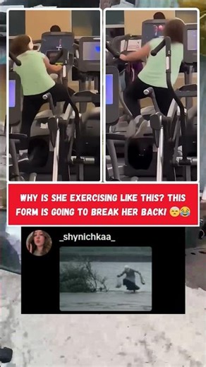 Her form is DANGEROUS ⚠️😂 Elliptical Fail of the year! 🏋️‍♀️ #GymFails #Shorts #Workout