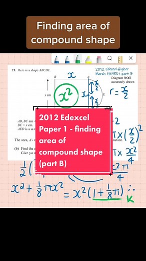 Finding area of compound shape - using algebra #gcse #math #edexcel #aqa #compound #shape