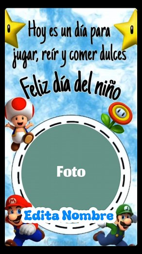 Tarjeta para el día del niño con efecto de foto