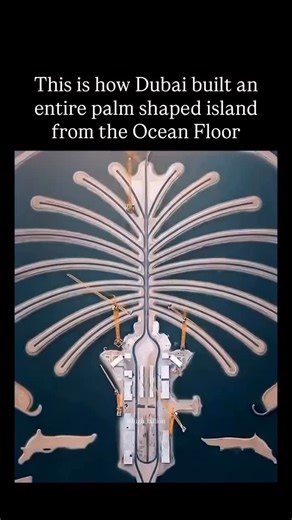 Gustavo | Elite Mindset on Instagram: "What looks like a surreal aerial illusion is actually one of the most complex engineering projects ever executed. 🌊🧠 The Palm Jumeirah was constructed by dredging over 3 billion cubic feet of sand from the Persian Gulf and placing it with centimeter-level GPS precision to form a perfectly symmetrical palm visible from space. Instead of concrete foundations, engineers relied on natural sand compaction, vibration techniques, and interlocking rock breakwater