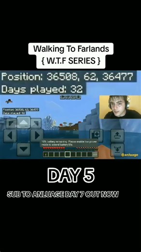 DAY 5 OF WALKING TO FARLANDS TIMELAPSE STARTING FROM BEDROCK #minecraft #journey #farlands #walking