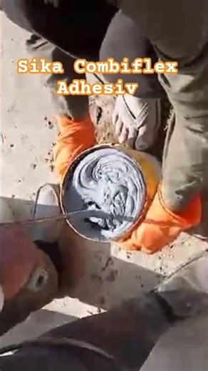Sika combiflex adhesiv mixxing process #sika #chemical #waterproofing #shots #viral