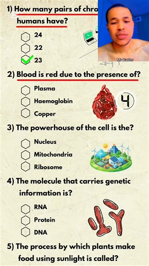 Biology 🧪 Quiz #everyone #reelschallenge #ScienceStudy #learning #StudySmart #reelsvideoシ #viralreels #reelsfypシ #education #QuizChallenge #questionandanswer | Chukwu Sunday FearGod 1