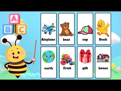 ABC Flashcards For Kindergarten | A To Z Words | Kids English Vocabulary