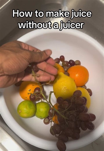 Here’s how to make fresh juice 🥤 without a juicer All you need is fruit, water, a blender, and a strainer. Try this out and save ya money too💯 • • • • • #howto #tutorial #juice #fyp #explor