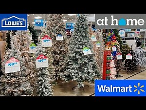 LOWE'S WALMART AT HOME CHRISTMAS DECORATIONS TREES DECOR SHOP WITH ME SHOPPING STORE WALK THROUGH