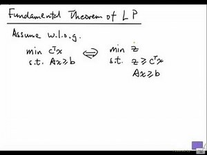 Systems of Linear Inequalities - Fourier-Motzkin + Fundamental Theorem of LP