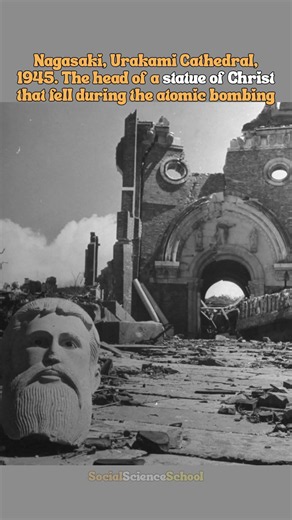 The head of a statue of Christ Survived Nagasaki 💔 | 1945 Atomic Bombing