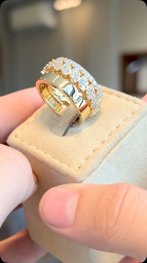 Send him a Valentines Reminder ❤️✨ This Magical Combination Ring, that Speaks of 3 special moments combined in unique Set! Order now and benefit from a 10% discount! For Orders please send WhatsApp message to 961 71 885559 . . . . . . . . . . . . . #bespoke #engagementring #engajamentoinsta #engaged #wedding #weddingband #weddingbandung | Mortada Jewelry