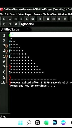 Amazing Star Pattern in C++ – Simple Code, Stunning Output! 🤯⭐🔥 #CPP#Programming#CodingMagic