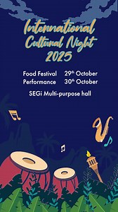 One Campus, One World — SEGi International Cultural Night 2025 The wait is over — the world’s cultures are coming alive again at SEGi! 🌍✨ Get ready for two days of global flavours, music, and magic: 🍱 Food Fair– 29 Oct 2025 🎭 Cultural Performances – 30 Oct 2025 | Multipurpose Hall From food that connects hearts to performances that move souls, it’s more than an event — it’s a celebration of unity, diversity, and pure SEGi spirit. Register and grab your tickets at https://bit.ly/4osGzhW #SEGiI