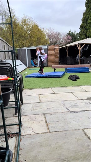 Random mash up of Bell’s and her bestie in the garden #kidsgymnastics