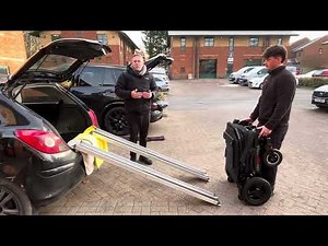 How to get a heavy duty folding powerchair in and out you car? Using 6ft ramps