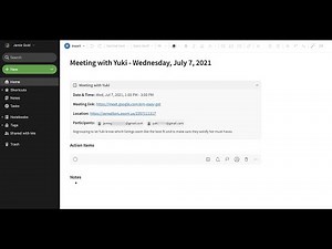 Create a new note for a calendar event in Evernote