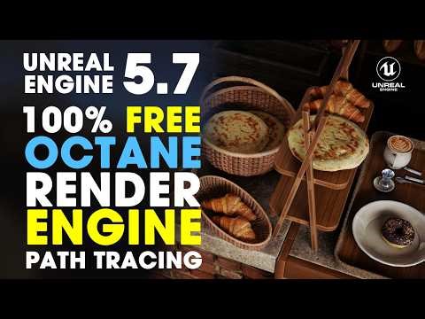 Unreal Engine 5.7 Pathtracing Bakery Scene | How to Use FREE Octane Renderer for Realistic Renders
