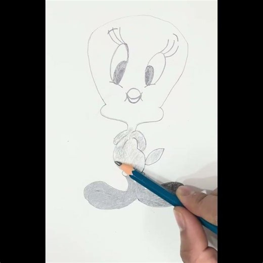 Tweety Bird Cartoon Drawing 🐤 | Cute & Funny Sketch | #ytshorts #art #drawing #draw #pencilart