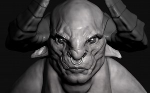 ZBRUSH新手建模教程，ZBRUSH零基础入门角色生物雕刻，从球到牛头怪生物ZBUSH雕刻基础案例，简单详细教学视频
