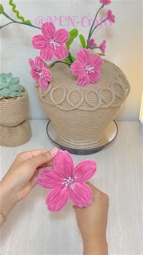 Handmade DIY Pipe Cleaner Flowers 🌸​#handmade #diy #aesthetic #diyflowers #diycrafts #flowercraft